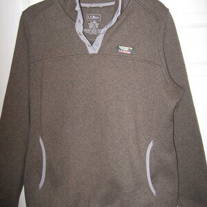 L.L. Bean Anorak Pullover Size Misses Large Forest Green w/ Gray Trim